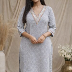 women's cotton straight fit straight kurti