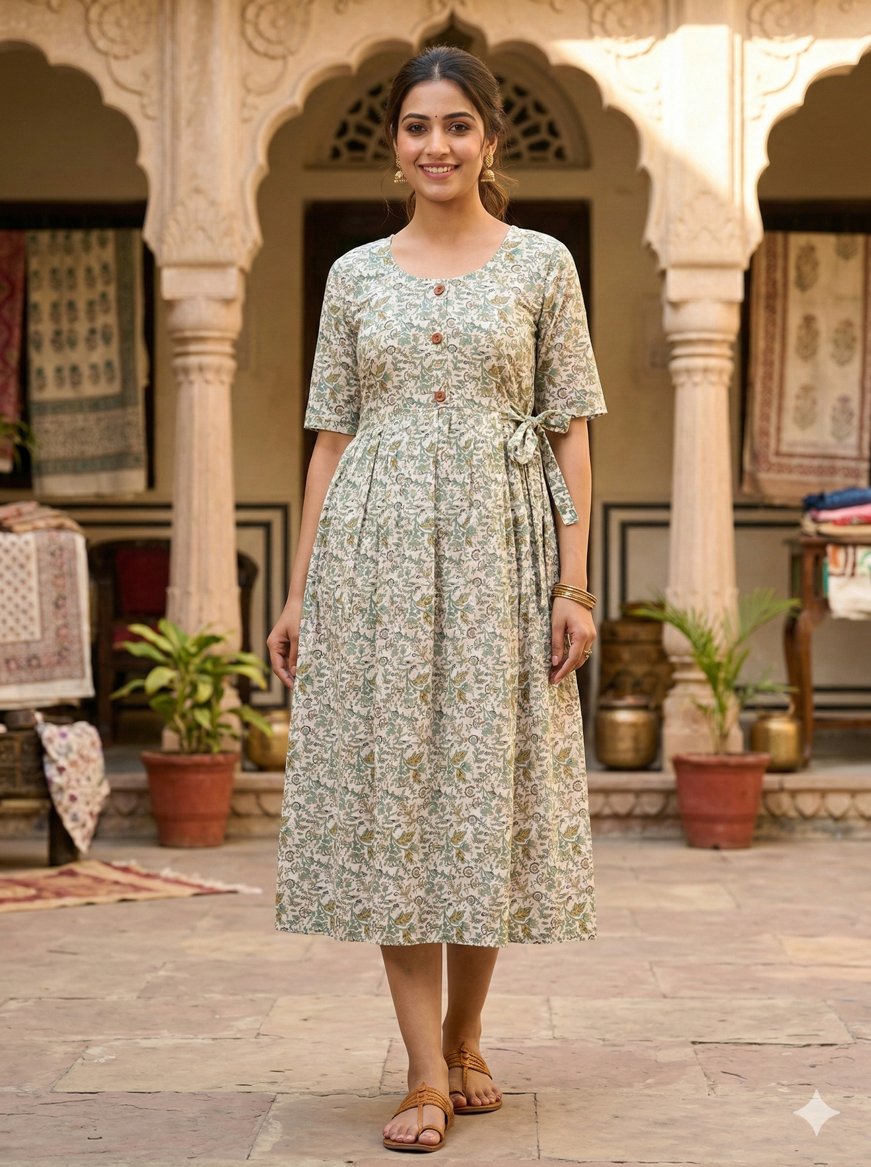 cotton anarkali printed kurti